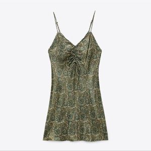 Zara Satin Effect Print Dress